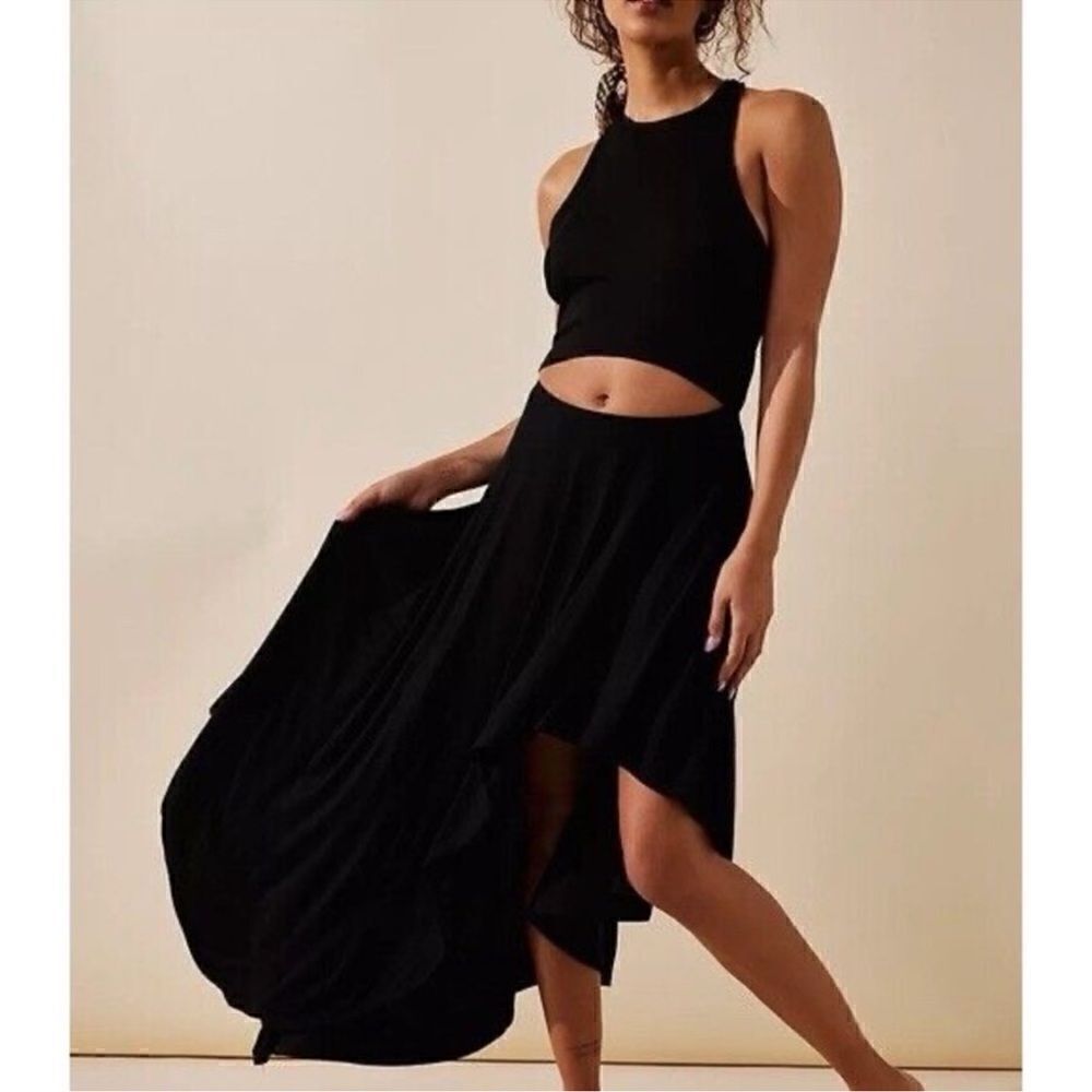 Black Cutout High-Neck Maxi Dress